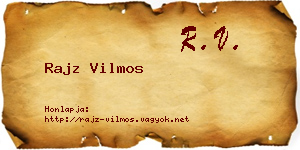Rajz Vilmos névjegykártya